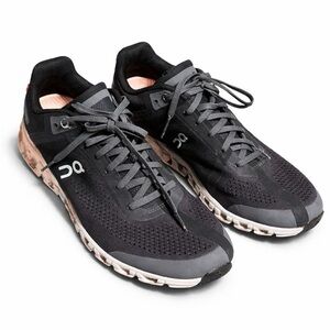 On Running Charcoal and Beige Athletic Shoes
